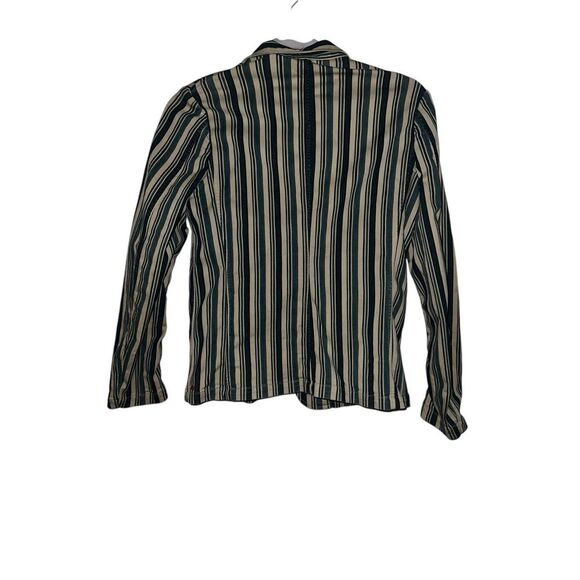 45RPM Striped Button Down Blazer  Size 1 Secretary Office Siren Coastal - Picture 2 of 7